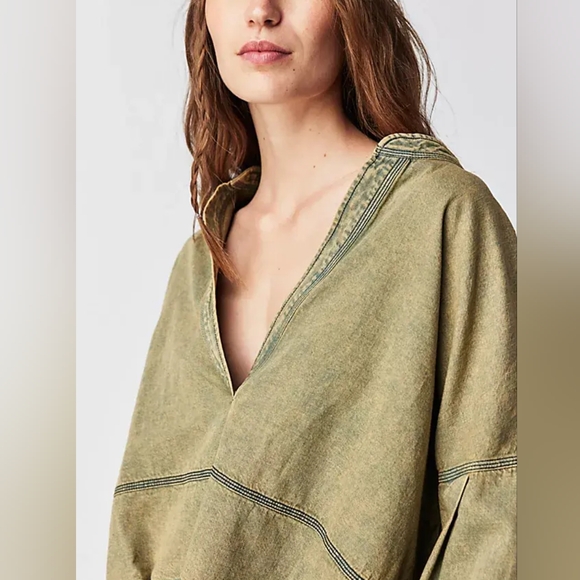 NWOT Free People We The Free Jude Denim Pullover - Picture 3 of 9